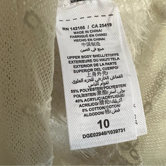 Splendid Girl’s White Crewneck Lace Trim Super Soft Fuzzy Sweater, Size 10 - Picture 7 of 7